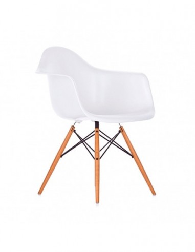 Silla Eames C/posabrazos - Patas De Madera Blanca