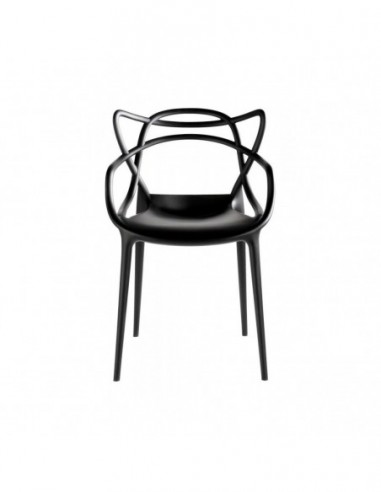 Silla Eames Apilable Negra  Plastica Jzc127