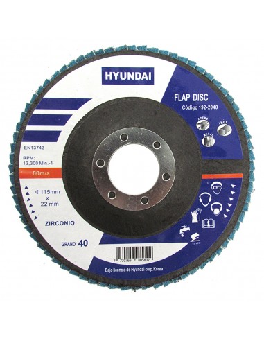 Disco Flap Ox. Zirconio Hyundai 115x22.2 Gr. 80