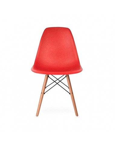 Silla Eames Patas De Madera Roja