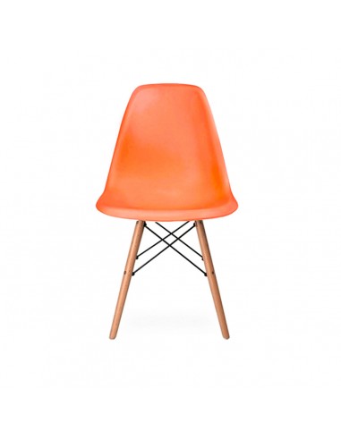 Silla Eames Patas De Madera Naranja