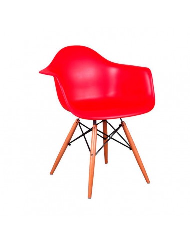 Silla Eames C/posabrazos - Patas De Madera Roja