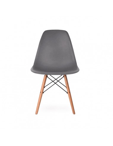 Silla Eames Patas De Madera Gris